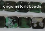 CAG4871 15 inches 14*14mm faceted square fire crackle agate beads