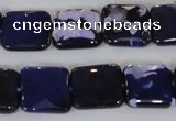 CAG4873 15 inches 14*14mm faceted square fire crackle agate beads