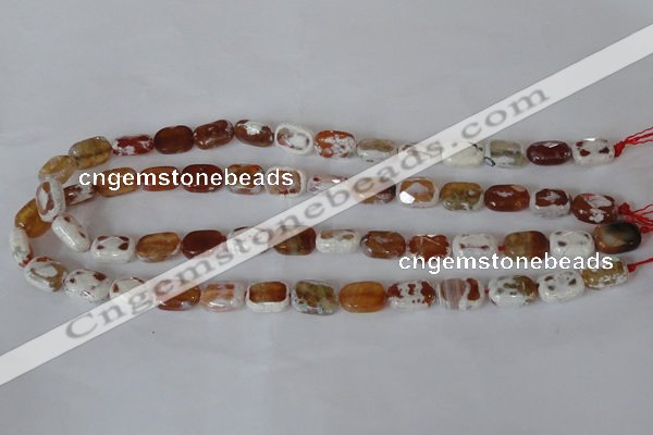 CAG4879 15 inches 10*14mm faceted rectangle fire crackle agate beads