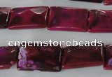 CAG4880 15 inches 13*18mm faceted rectangle fire crackle agate beads