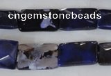 CAG4881 15 inches 13*18mm faceted rectangle fire crackle agate beads