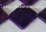 CAG4888 15 inches 25*25mm faceted diamond fire crackle agate beads