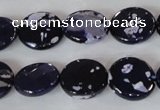 CAG4892 15 inches 15mm faceted coin fire crackle agate beads