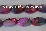 CAG4894 15 inches 10*14mm faceted oval fire crackle agate beads