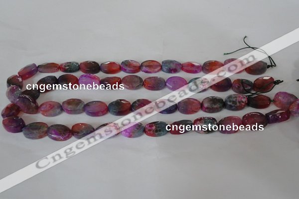 CAG4894 15 inches 10*14mm faceted oval fire crackle agate beads