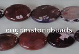 CAG4896 15 inches 13*18mm faceted oval fire crackle agate beads