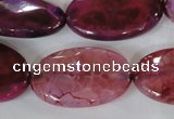 CAG4899 15 inches 20*30mm faceted oval fire crackle agate beads