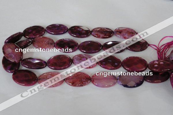 CAG4899 15 inches 20*30mm faceted oval fire crackle agate beads