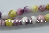 CAG4901 15.5 inches 8mm faceted round dyed white agate beads