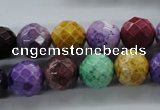 CAG4903 15.5 inches 12mm faceted round dyed white agate beads