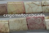 CAG4928 15.5 inches 16*20mm rectangle dyed white agate beads