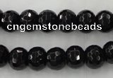 CAG5068 15.5 inches 8*10mm faceted rondelle black agate beads