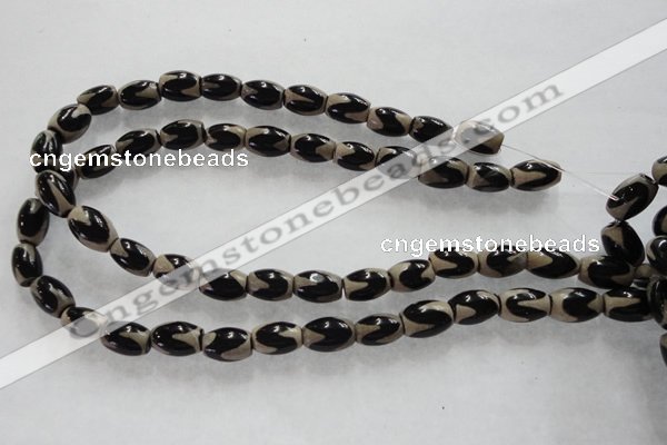 CAG5084 15.5 inches 8*12mm drum tibetan agate beads wholesale