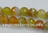 CAG5102 15.5 inches 8mm faceted round line agate beads wholesale