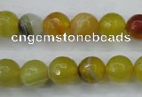 CAG5103 15.5 inches 10mm faceted round line agate beads wholesale