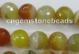 CAG5104 15.5 inches 12mm faceted round line agate beads wholesale