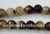 CAG5107 15.5 inches 8mm faceted round line agate beads wholesale