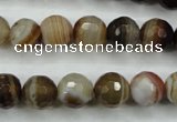 CAG5108 15.5 inches 10mm faceted round line agate beads wholesale