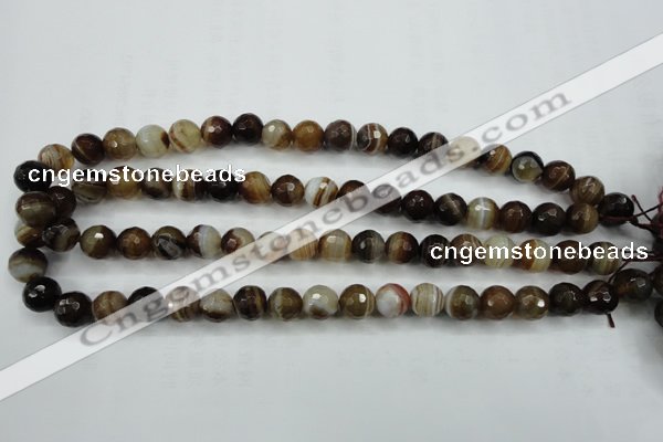 CAG5108 15.5 inches 10mm faceted round line agate beads wholesale