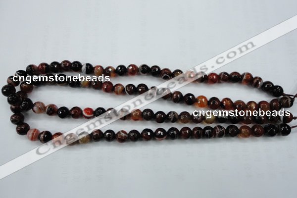 CAG5111 15.5 inches 6mm faceted round line agate beads wholesale