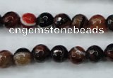 CAG5112 15.5 inches 8mm faceted round line agate beads wholesale