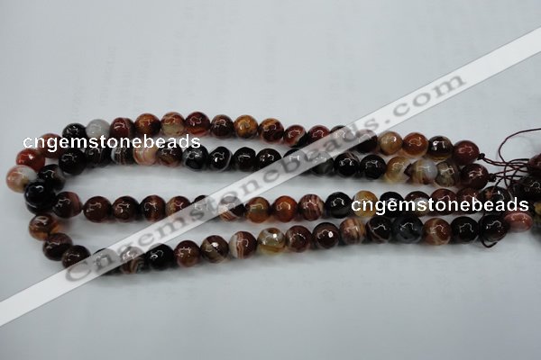 CAG5113 15.5 inches 10mm faceted round line agate beads wholesale