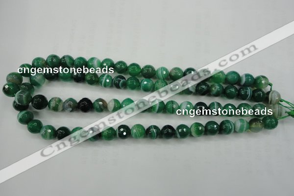 CAG5122 15.5 inches 8mm faceted round line agate beads wholesale