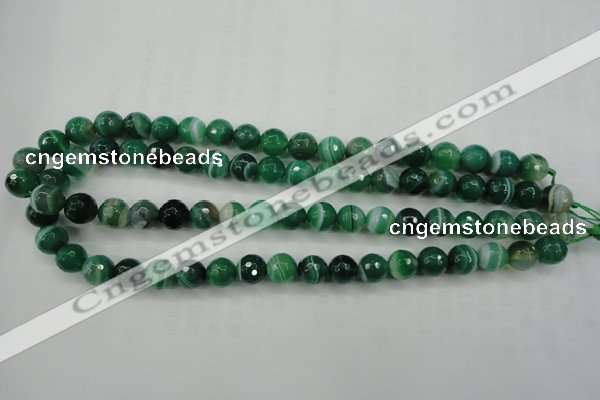 CAG5123 15.5 inches 10mm faceted round line agate beads wholesale