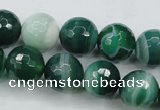 CAG5124 15.5 inches 12mm faceted round line agate beads wholesale