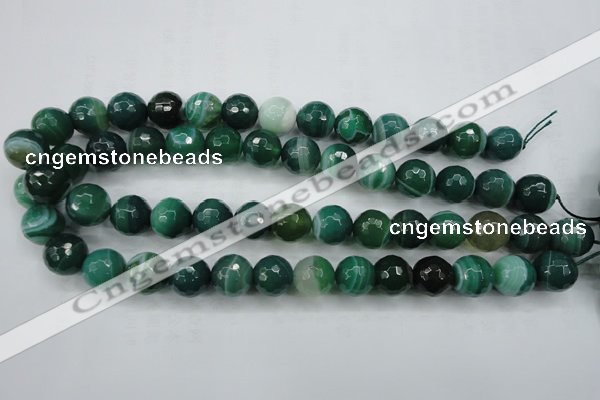 CAG5125 15.5 inches 14mm faceted round line agate beads wholesale