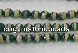 CAG5136 15 inches 6mm faceted round tibetan agate beads wholesale