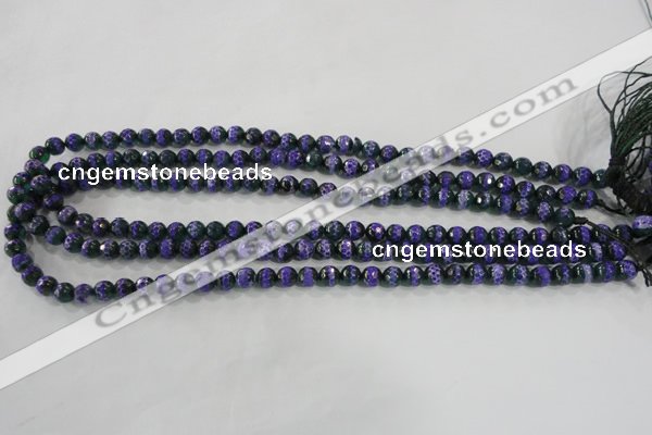 CAG5139 15 inches 6mm faceted round tibetan agate beads wholesale