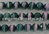 CAG5142 15 inches 8mm faceted round tibetan agate beads wholesale