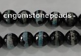 CAG5147 15 inches 10mm faceted round tibetan agate beads wholesale