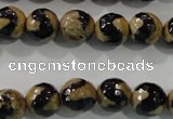 CAG5160 15 inches 10mm faceted round tibetan agate beads wholesale