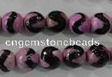 CAG5162 15 inches 10mm faceted round tibetan agate beads wholesale