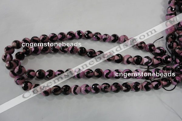 CAG5162 15 inches 10mm faceted round tibetan agate beads wholesale