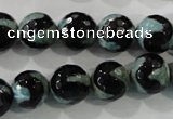CAG5165 15 inches 12mm faceted round tibetan agate beads wholesale