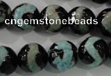 CAG5169 15 inches 14mm faceted round tibetan agate beads wholesale