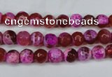 CAG5181 15 inches 6mm faceted round fire crackle agate beads