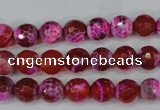 CAG5182 15 inches 8mm faceted round fire crackle agate beads