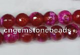 CAG5183 15 inches 10mm faceted round fire crackle agate beads