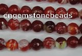 CAG5187 15 inches 8mm faceted round fire crackle agate beads