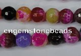 CAG5193 15 inches 10mm faceted round fire crackle agate beads