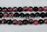 CAG5197 15 inches 6mm faceted round fire crackle agate beads