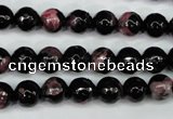 CAG5198 15 inches 8mm faceted round fire crackle agate beads