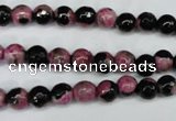 CAG5203 15 inches 6mm faceted round fire crackle agate beads