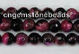 CAG5204 15 inches 8mm faceted round fire crackle agate beads