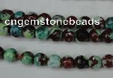 CAG5214 15 inches 6mm faceted round fire crackle agate beads