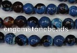CAG5216 15 inches 8mm faceted round fire crackle agate beads